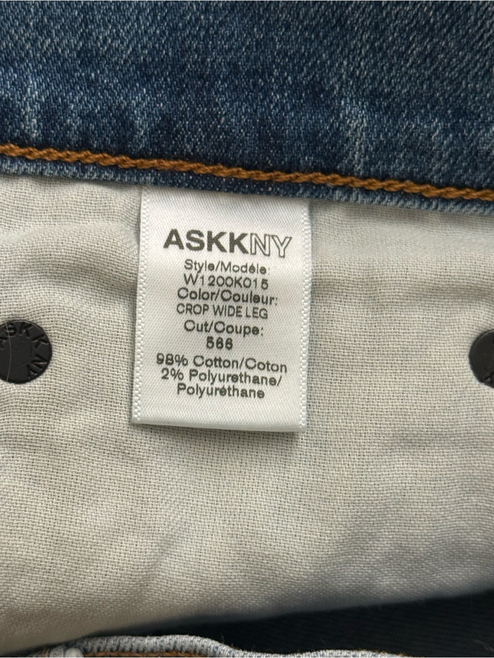 ASKK NY Crop Wide Leg Jeans Size 30 - Picture 6 of 7